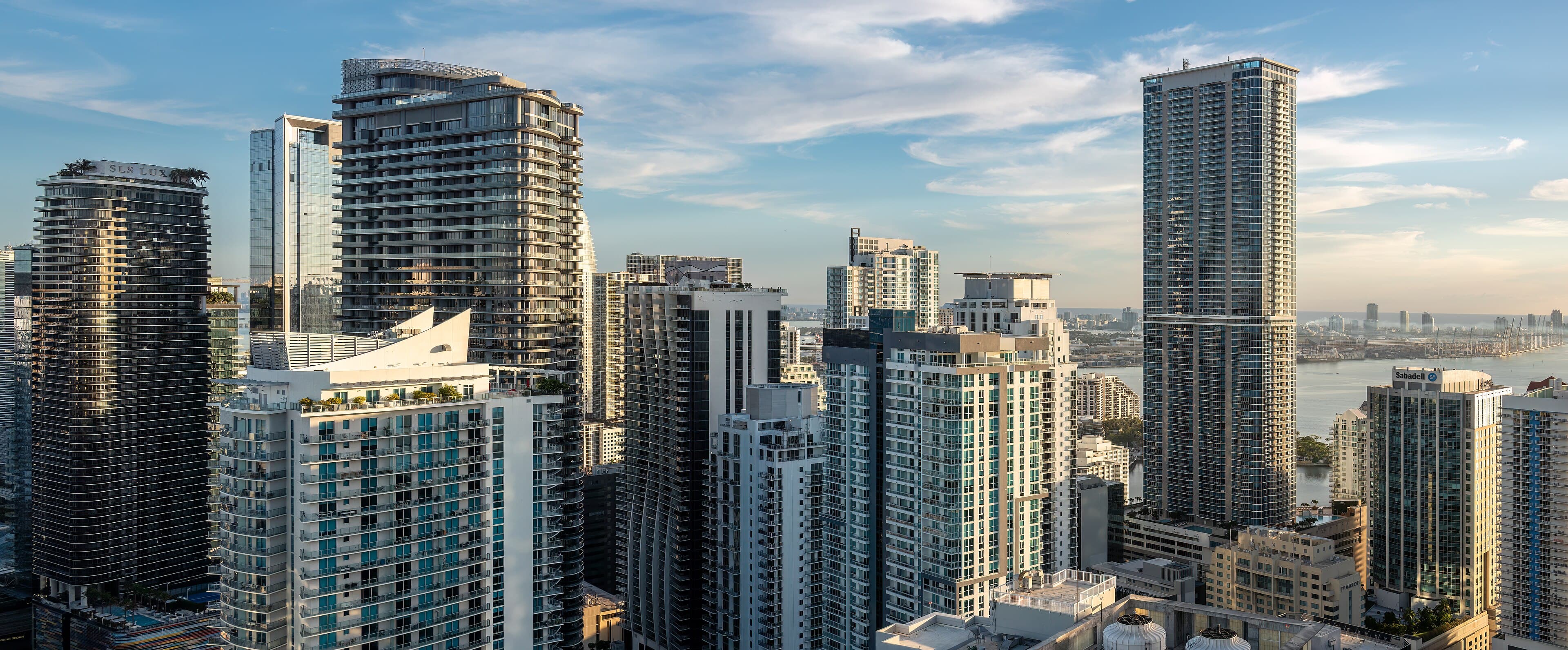 Panoramic view of the high-rise towers of Miami’s Brickell neighborhood